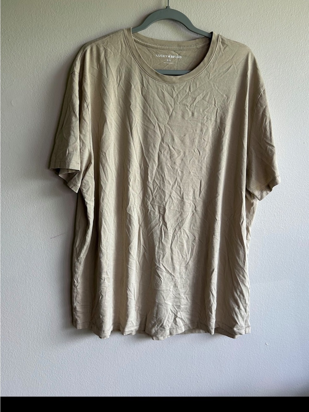 Lucky Brand Shirt Womens XXL Short Sleeve Crewneck Basic Tee Cream Beige